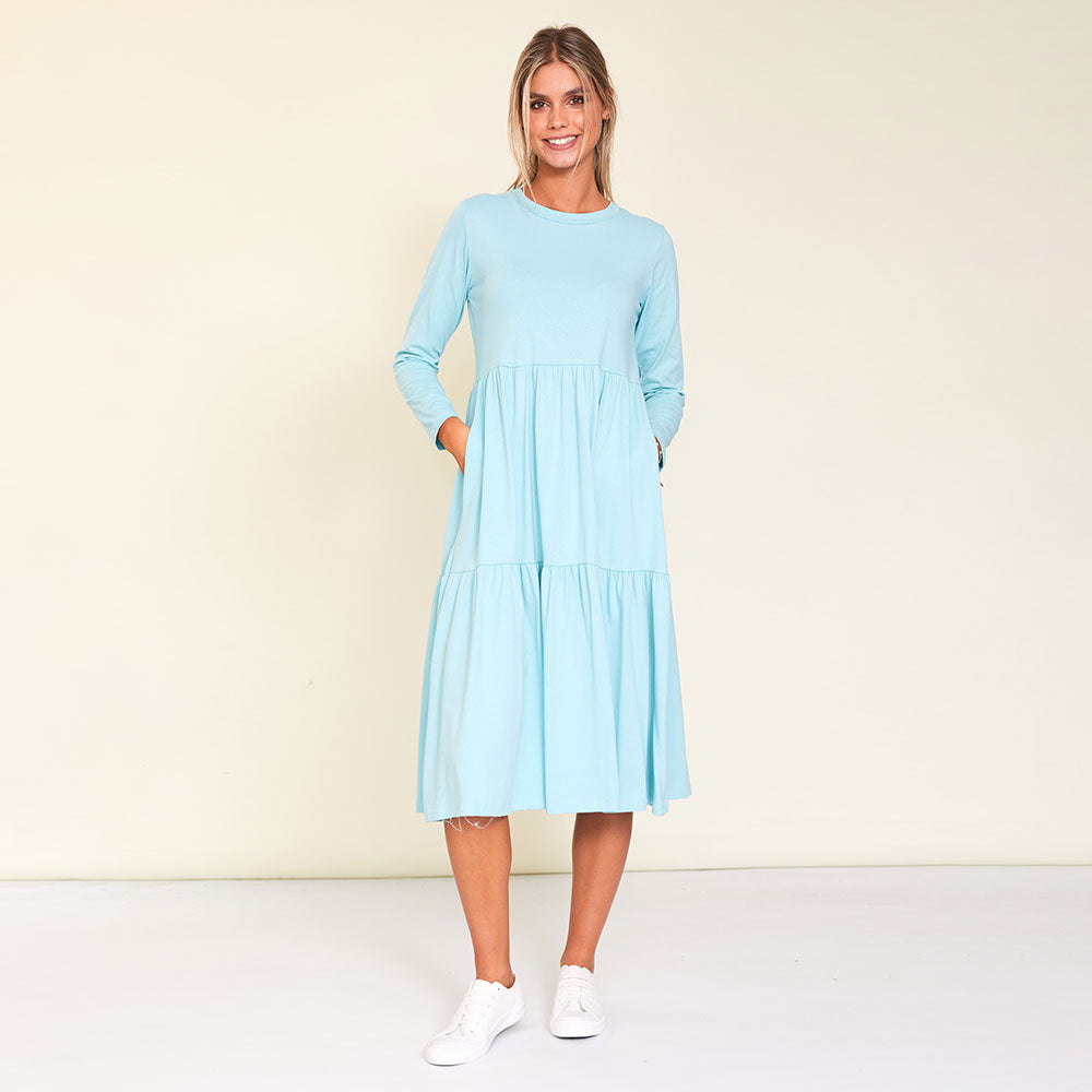 Amber Dress (Aqua) - The Casual Company