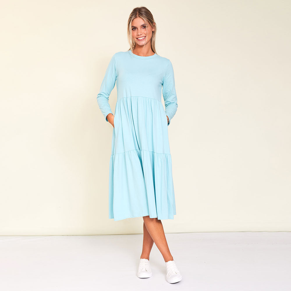 Amber Dress (Aqua) - The Casual Company