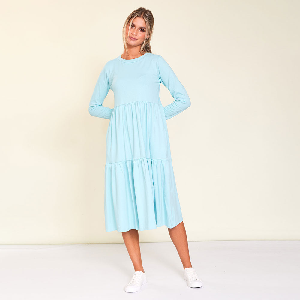 Amber Dress (Aqua) - The Casual Company