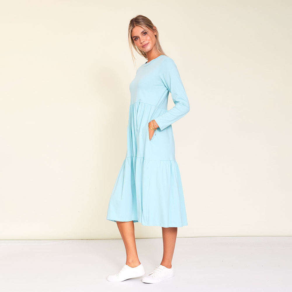 Amber Dress (Aqua) - The Casual Company