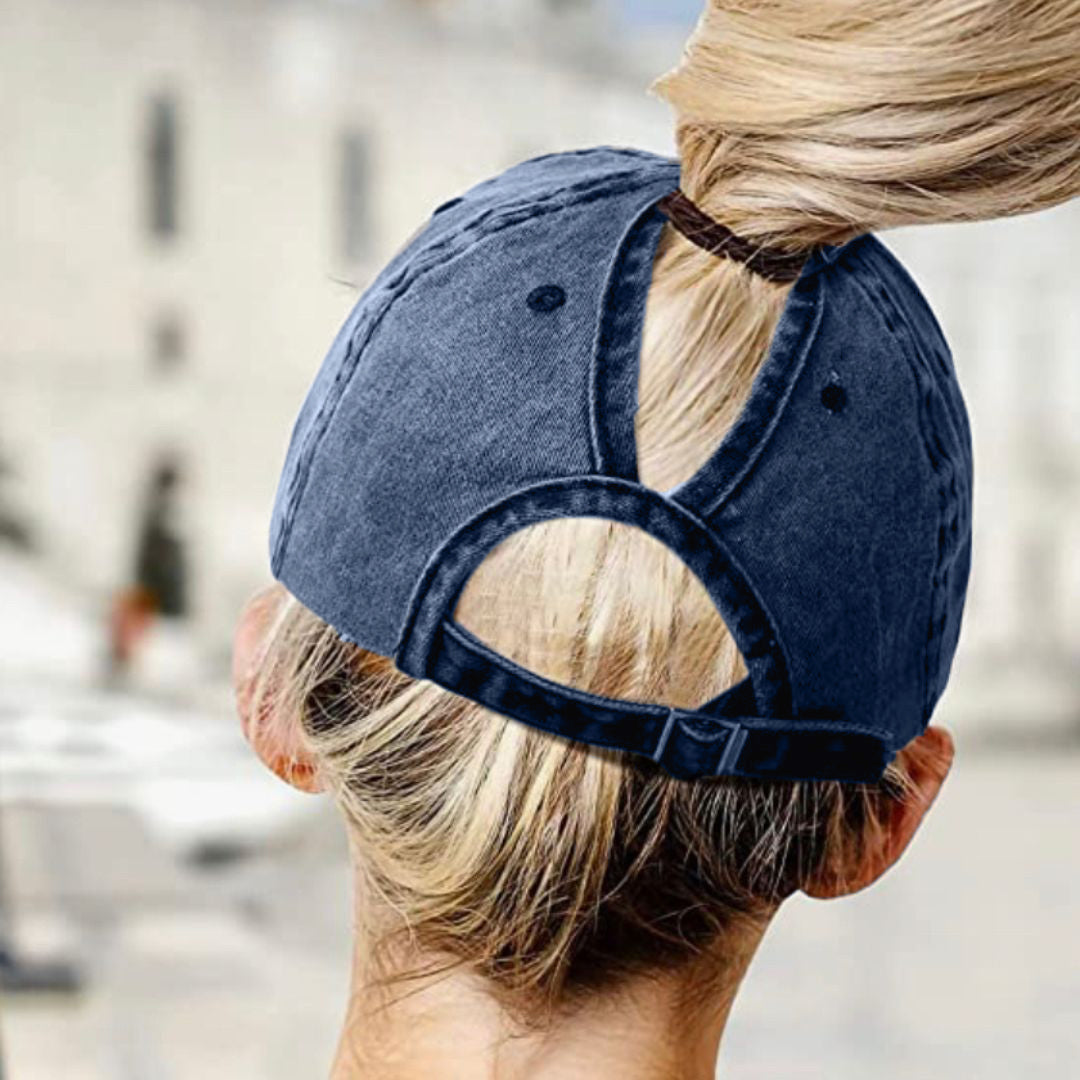 Grace Ponytail Cap (Navy)