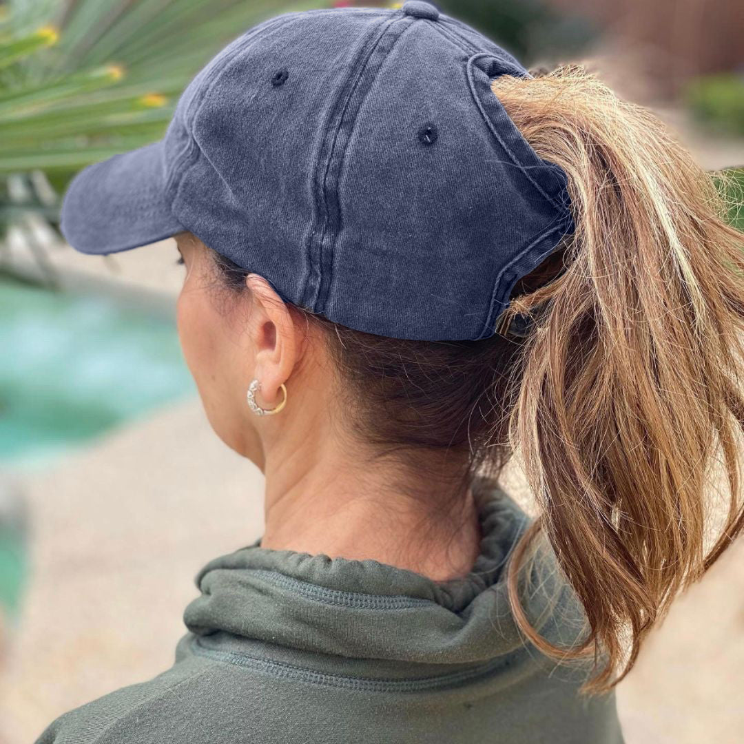 Grace Ponytail Cap (Navy)
