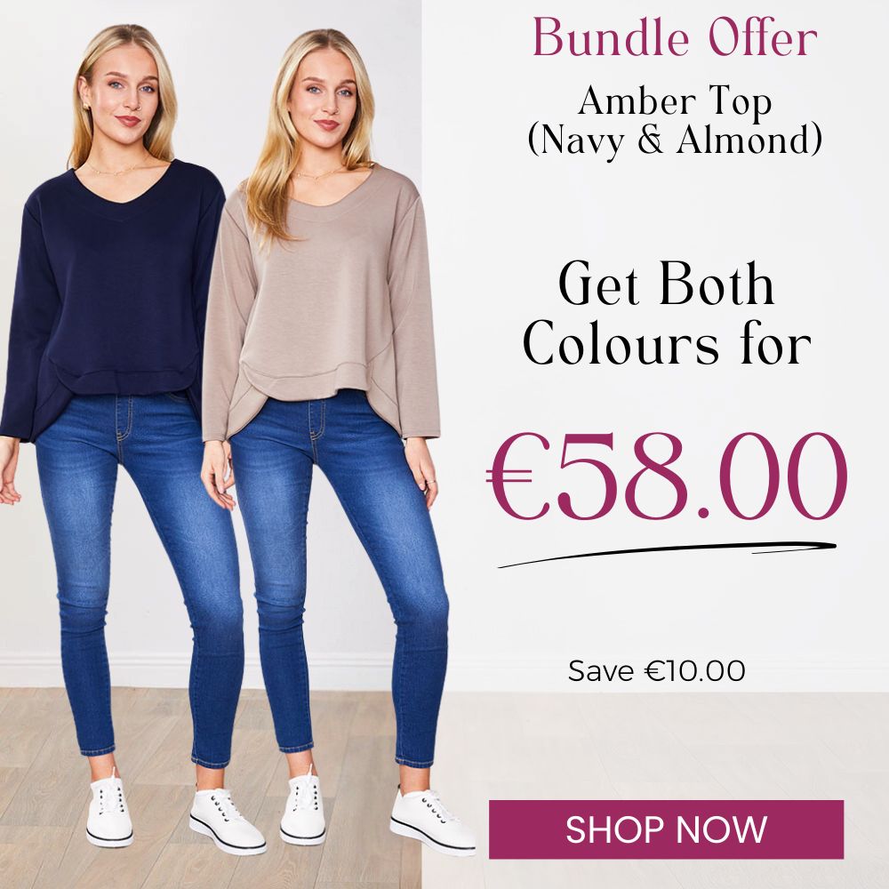 Amber Top Navy & Almond (2 for €58)