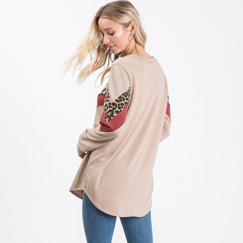 Alison Cream Leopard Top - The Casual Company