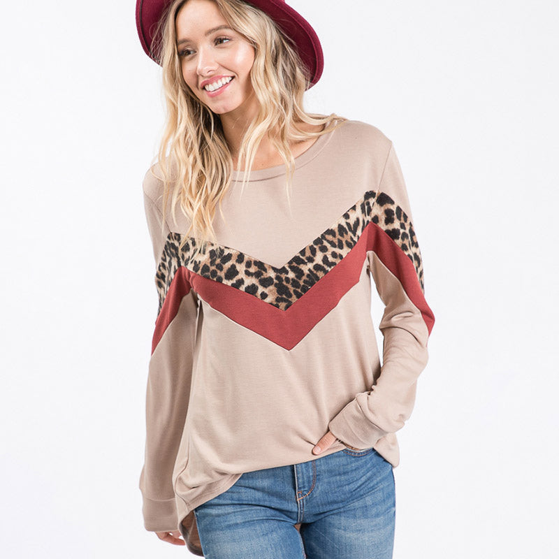 Alison Cream Leopard Top - The Casual Company