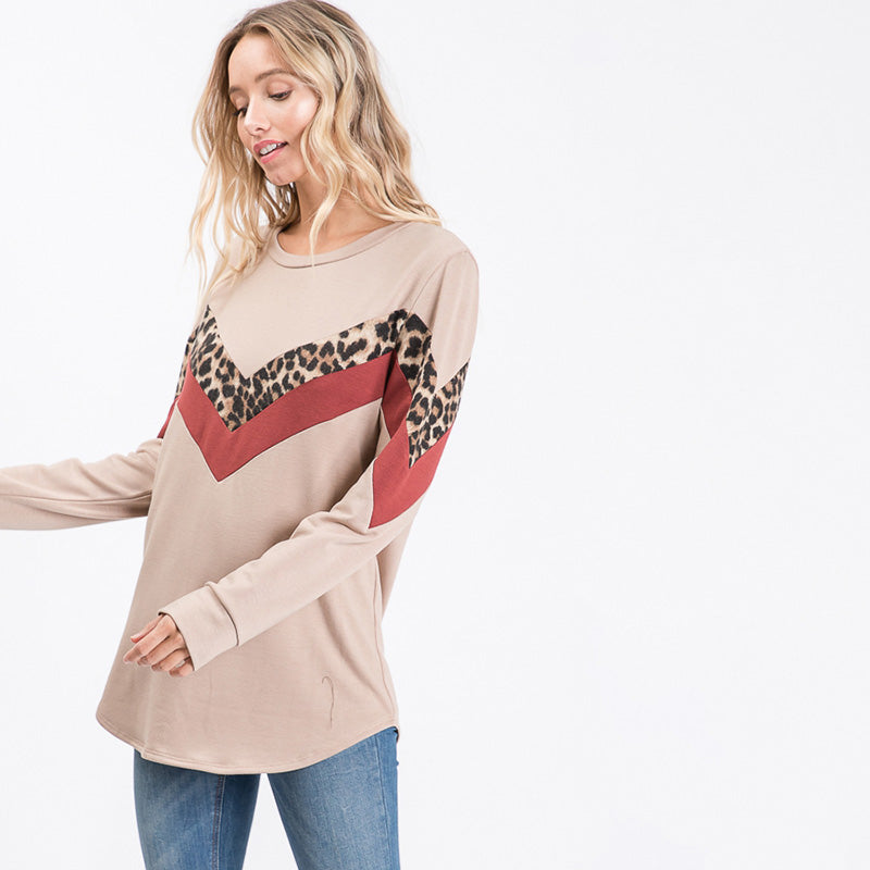 Alison Cream Leopard Top - The Casual Company