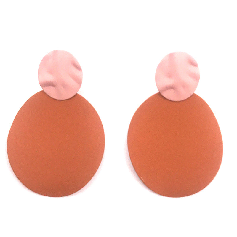 Sunny Burnt Orange Circle Earring