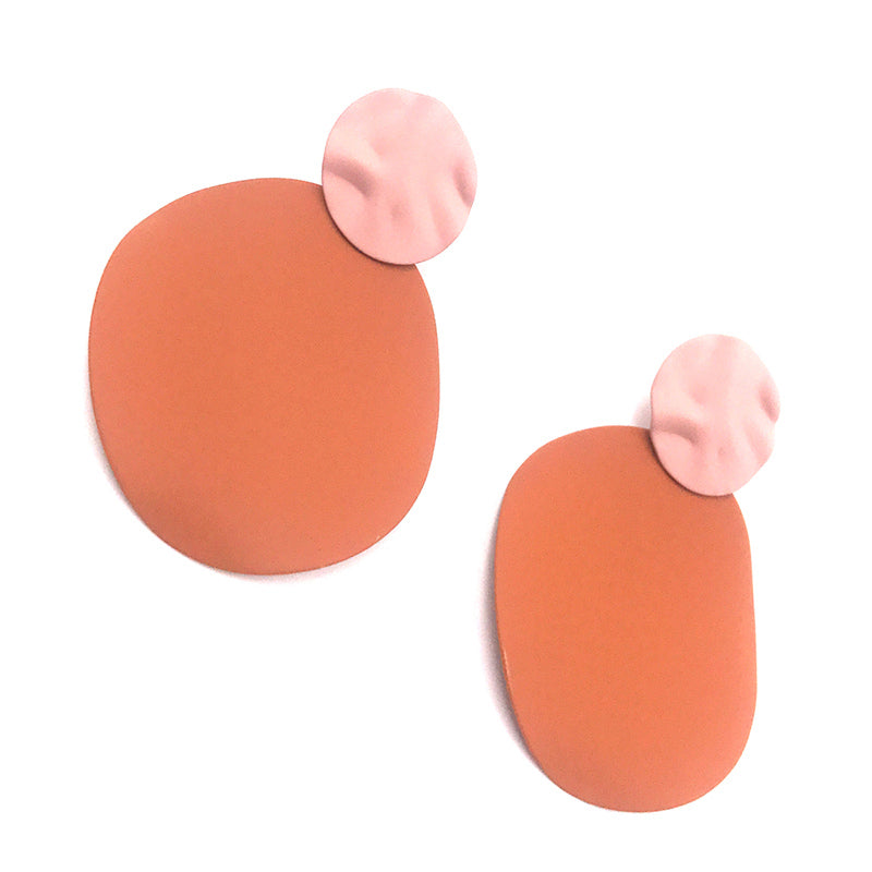 Sunny Burnt Orange Circle Earring