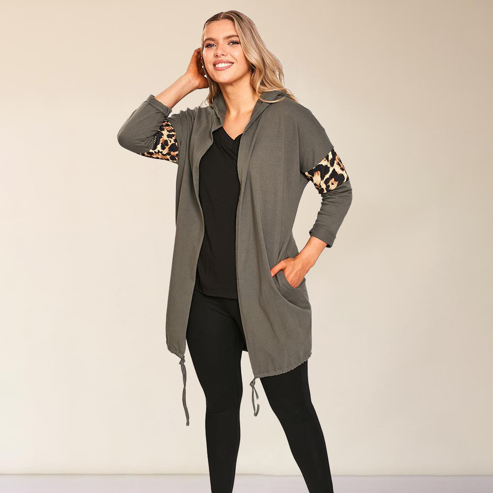 Rosie Leopard Hoody (Khaki)