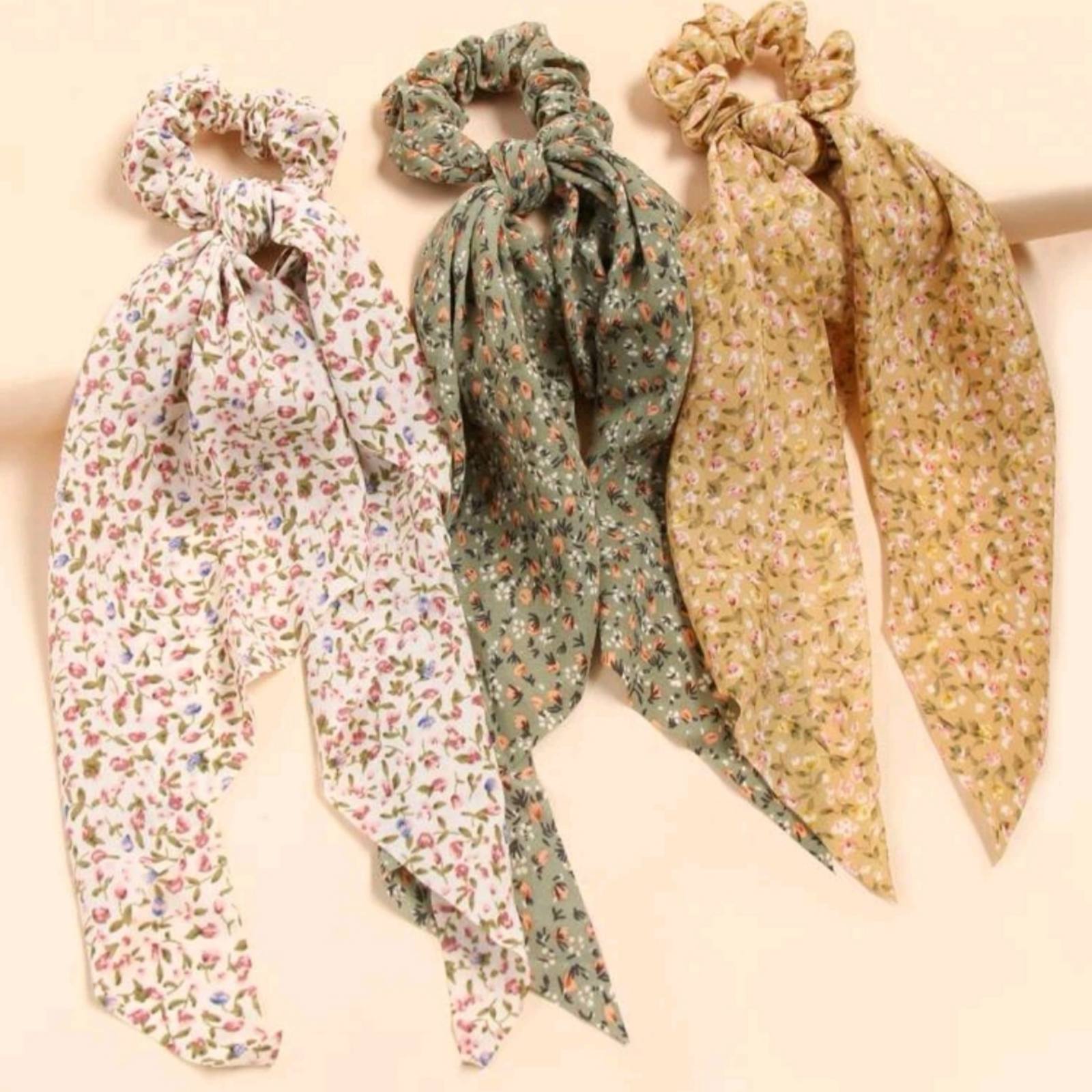3pcs Ditsy Scrunchie Scarf - The Casual Company