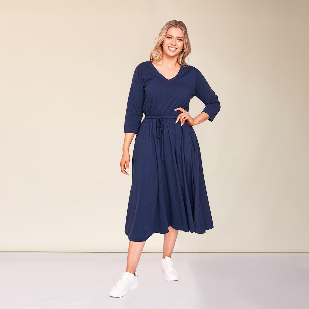 Ava Dress (Navy) - The Casual Company