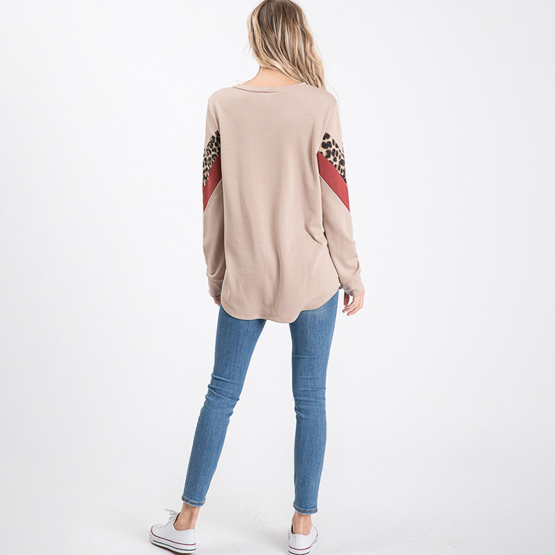 Alison Cream Leopard Top - The Casual Company