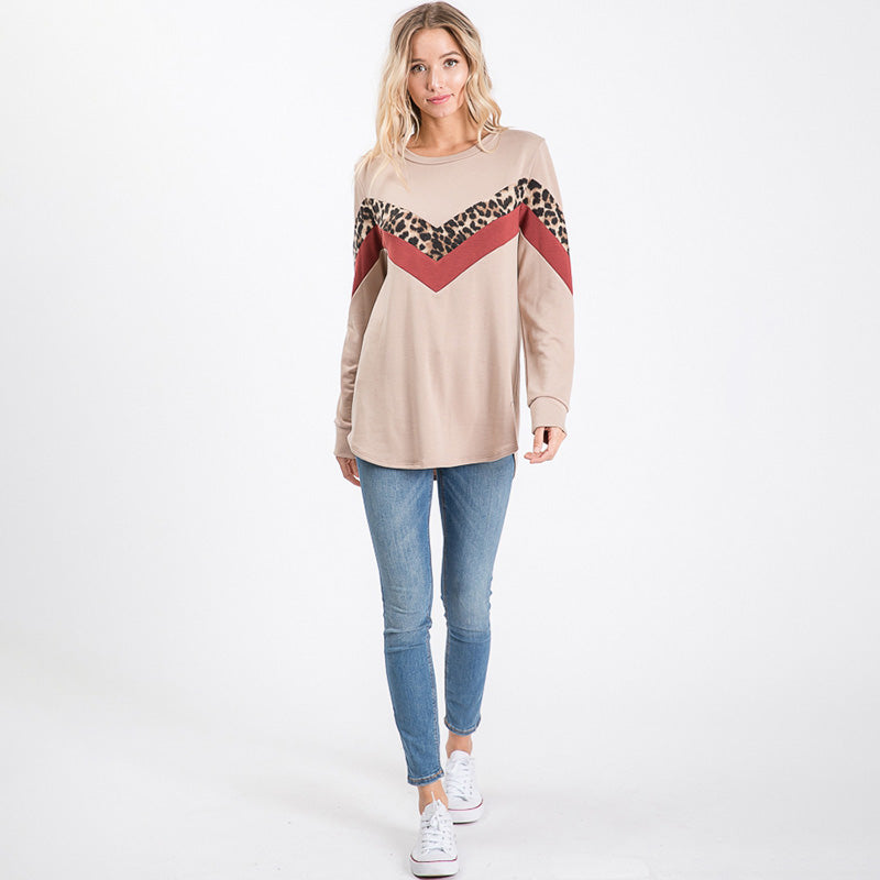 Alison Cream Leopard Top - The Casual Company