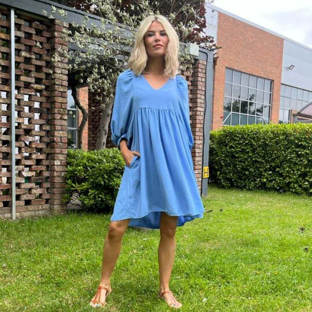 Alysa Dress (Blue) - The Casual Company