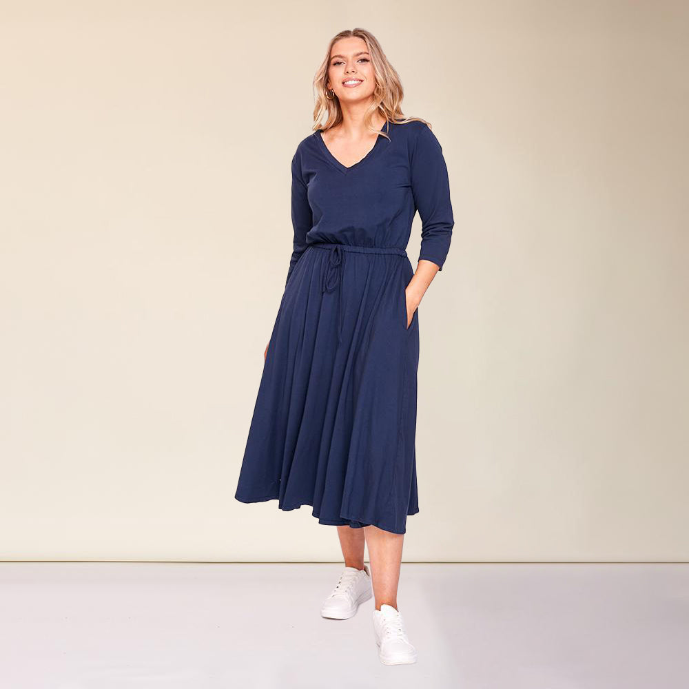 Ava Dress (Navy) - The Casual Company