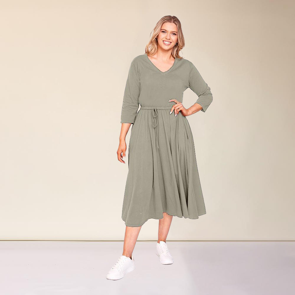 Ava Dress (Khaki) - The Casual Company