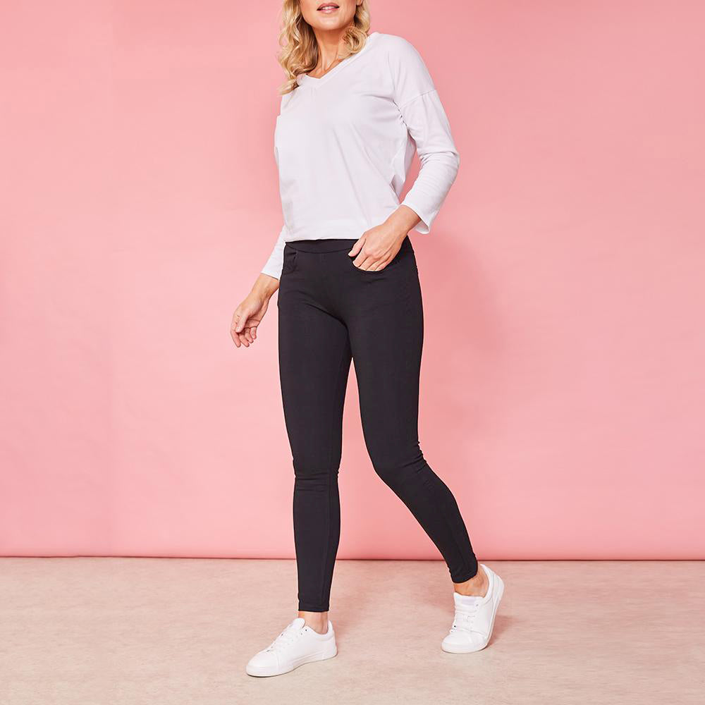 Alana Stretch Trouser (Black) - The Casual Company