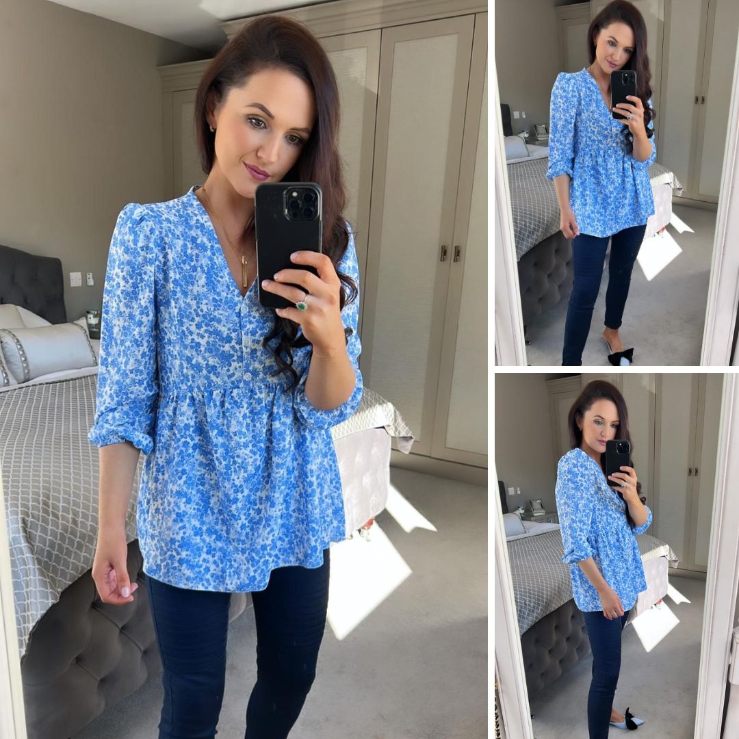 Sadie Top (Blue Floral)