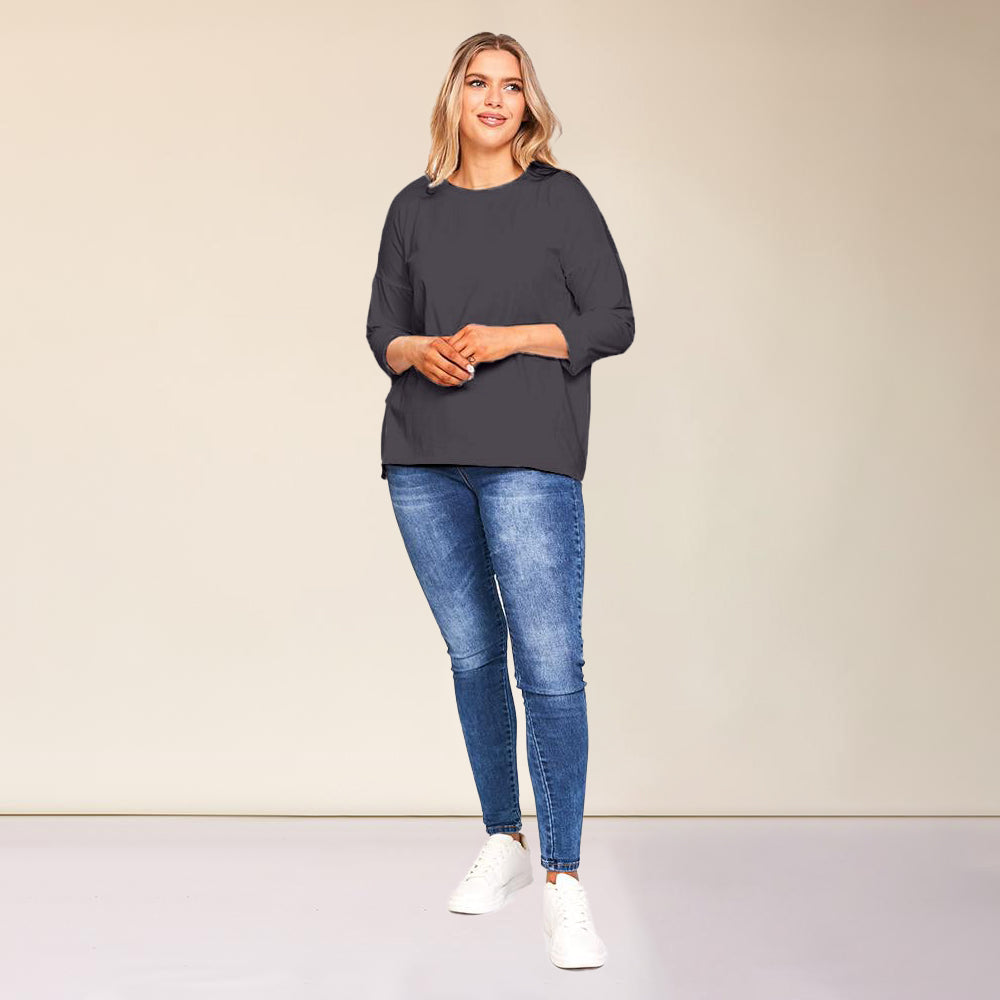 Riley Crew Neck Top (Black)