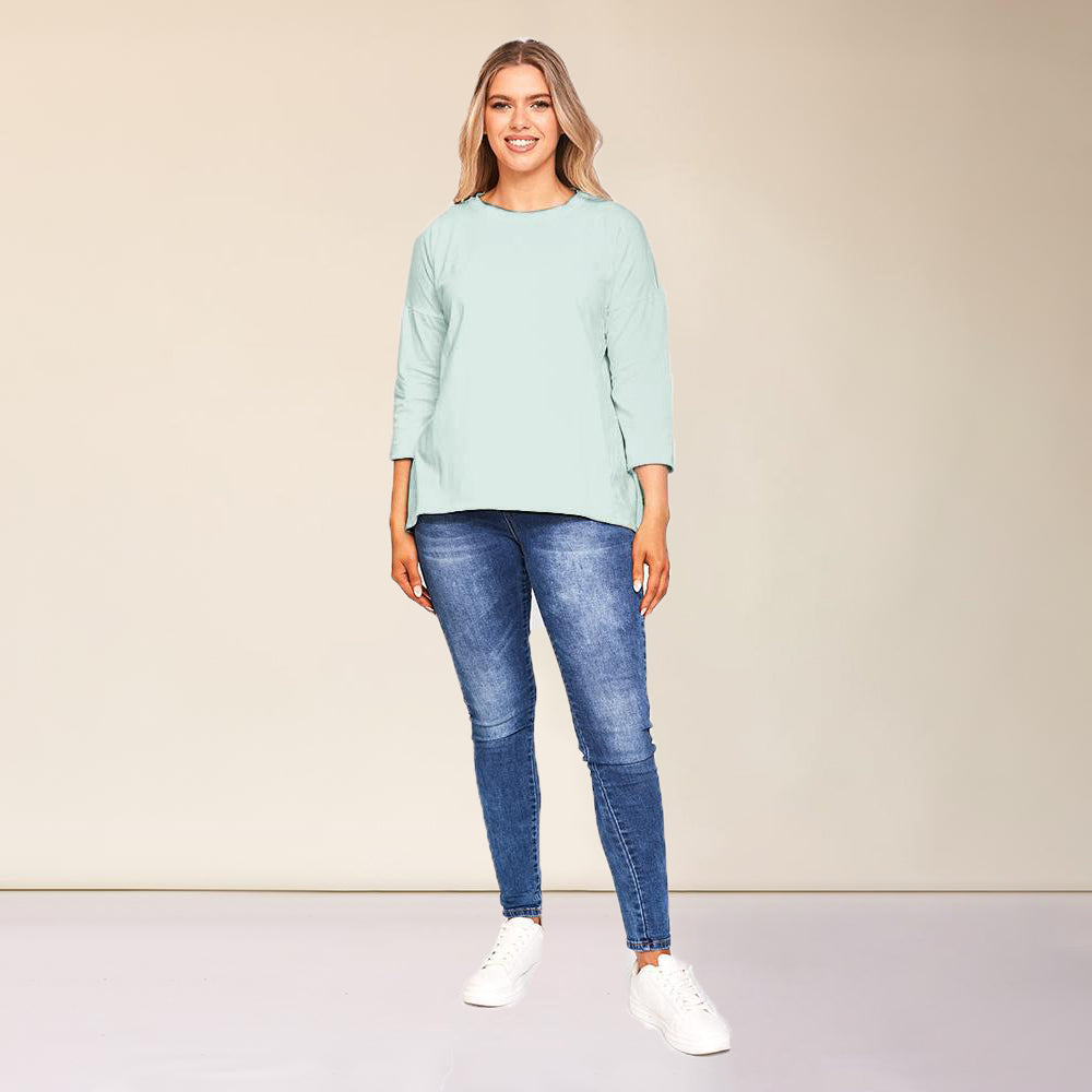 Riley Crew Neck Top (Mint)