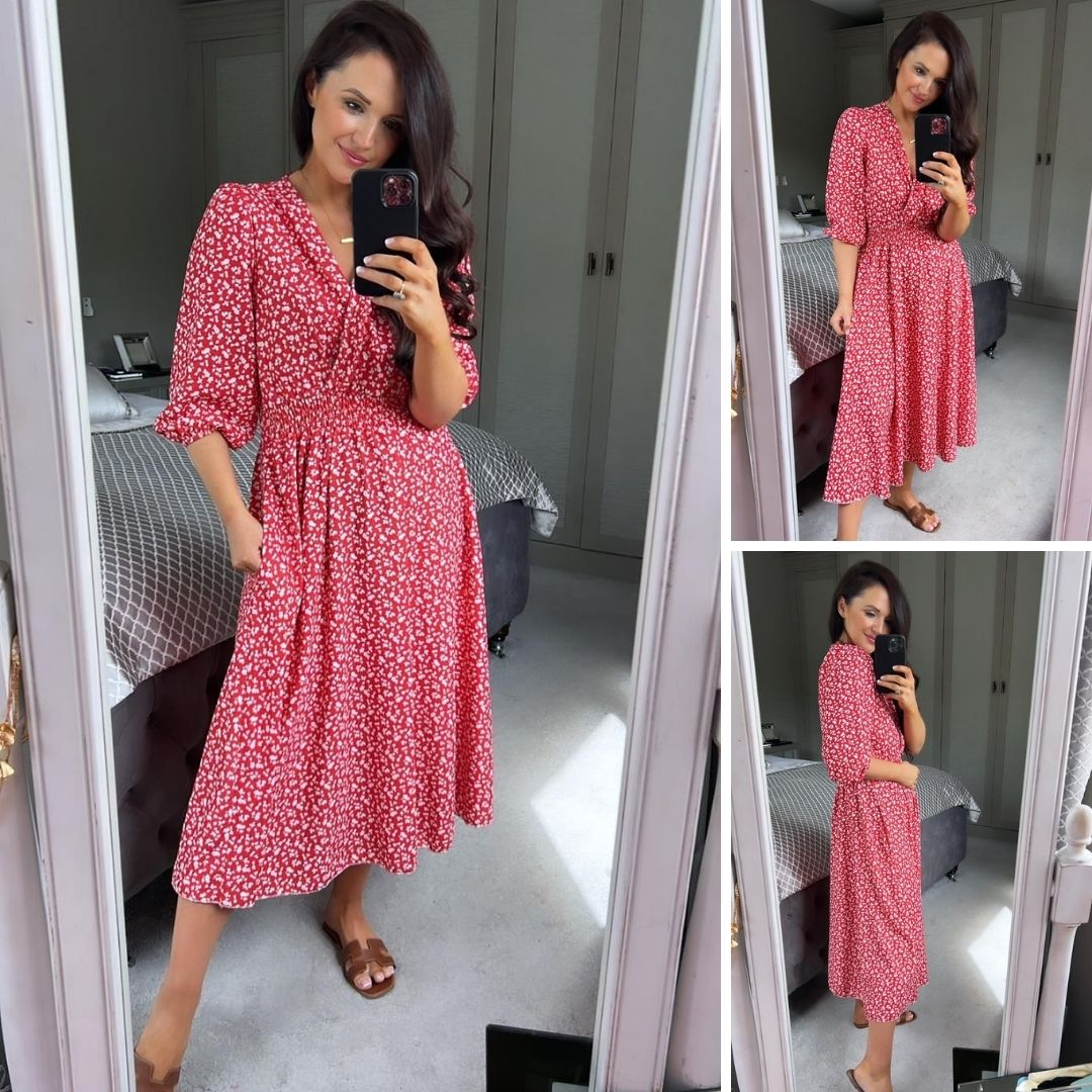 Daisy Dress (Red Floral)