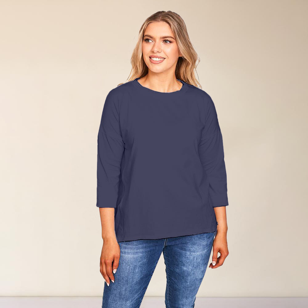 Riley Crew Neck Top (Navy)