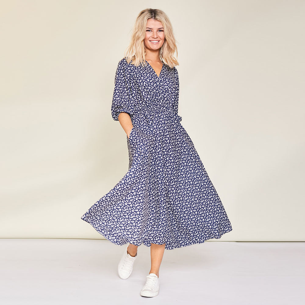 Daisy Dress (Navy Floral)