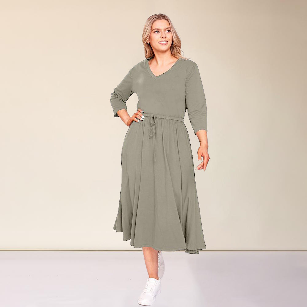 Ava Dress (Khaki) - The Casual Company