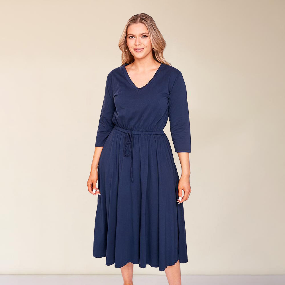Ava Dress (Navy) - The Casual Company