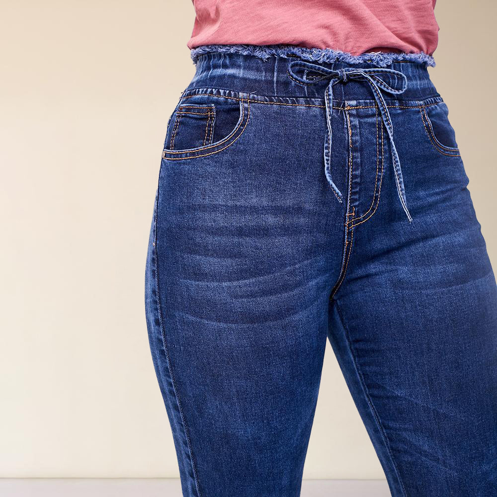 Dana Drawstring Classic Jeggings (Dark Blue)