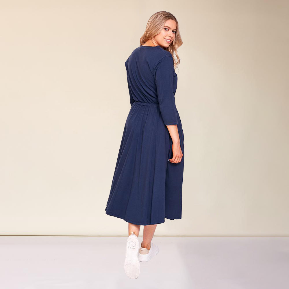Ava Dress (Navy) - The Casual Company