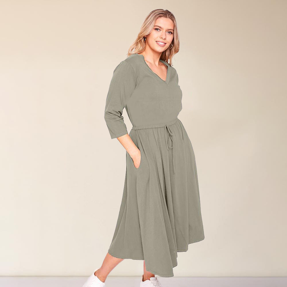 Ava Dress (Khaki) - The Casual Company
