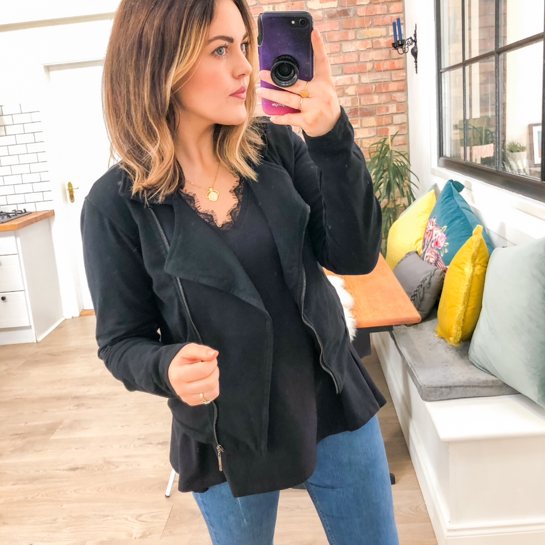 Alex Biker Cardigan (Black) - The Casual Company