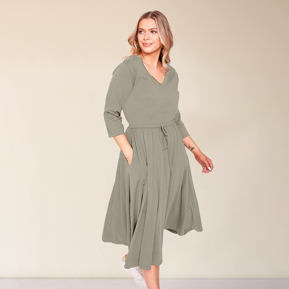 Ava Dress (Khaki) - The Casual Company