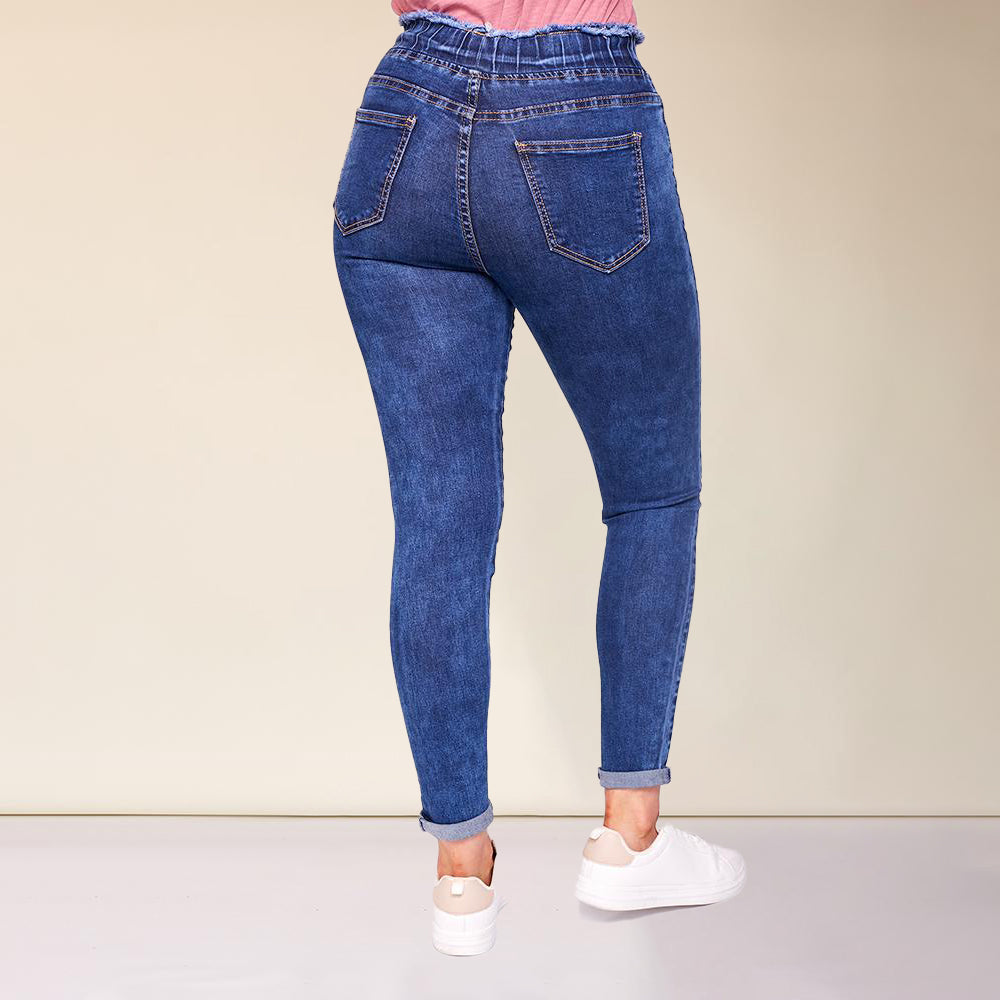 Dana Drawstring Classic Jeggings (Dark Blue)