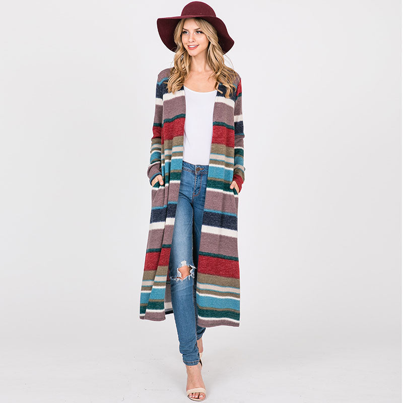 Stripe Maxi Cardigan