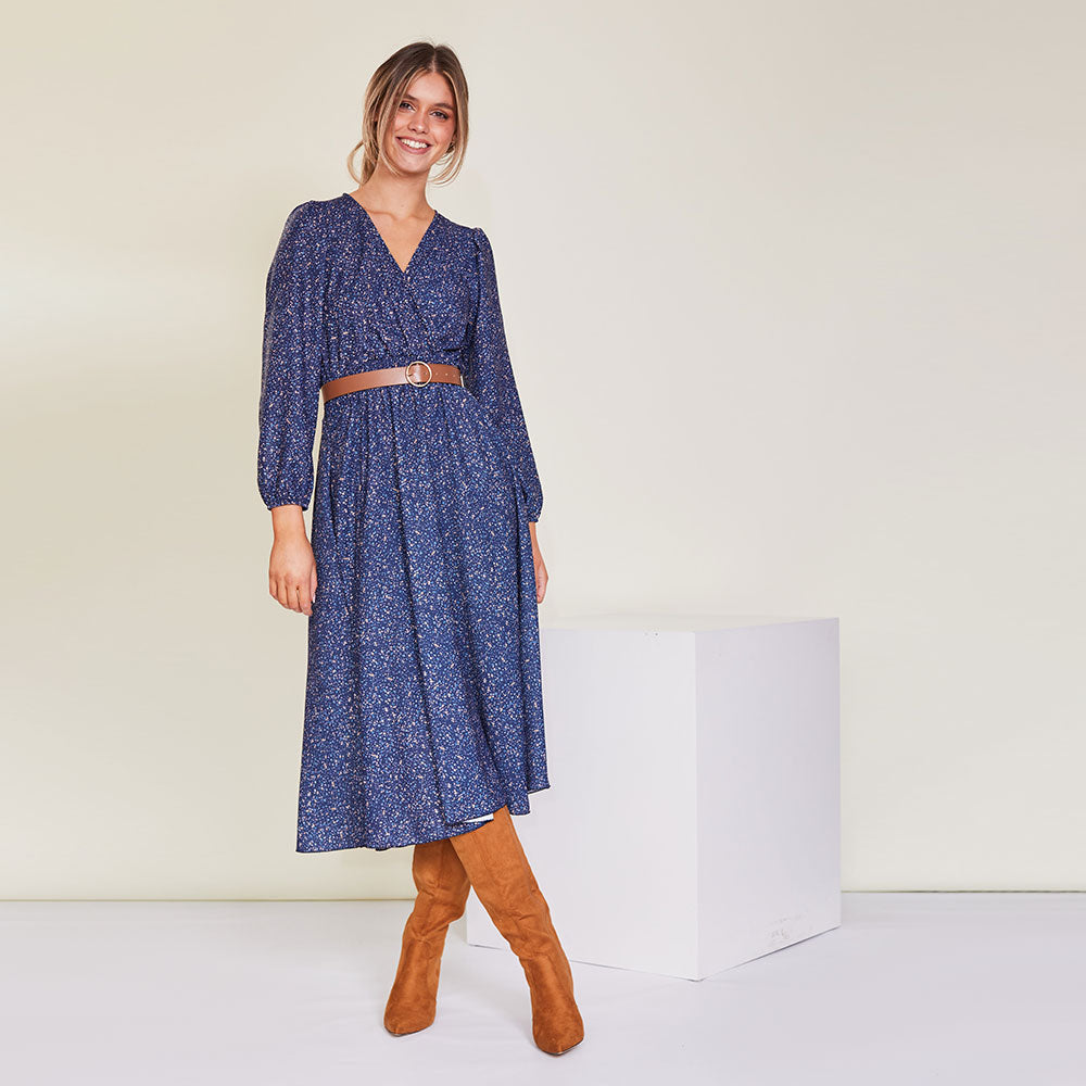 Tara Dress (Navy Floral)