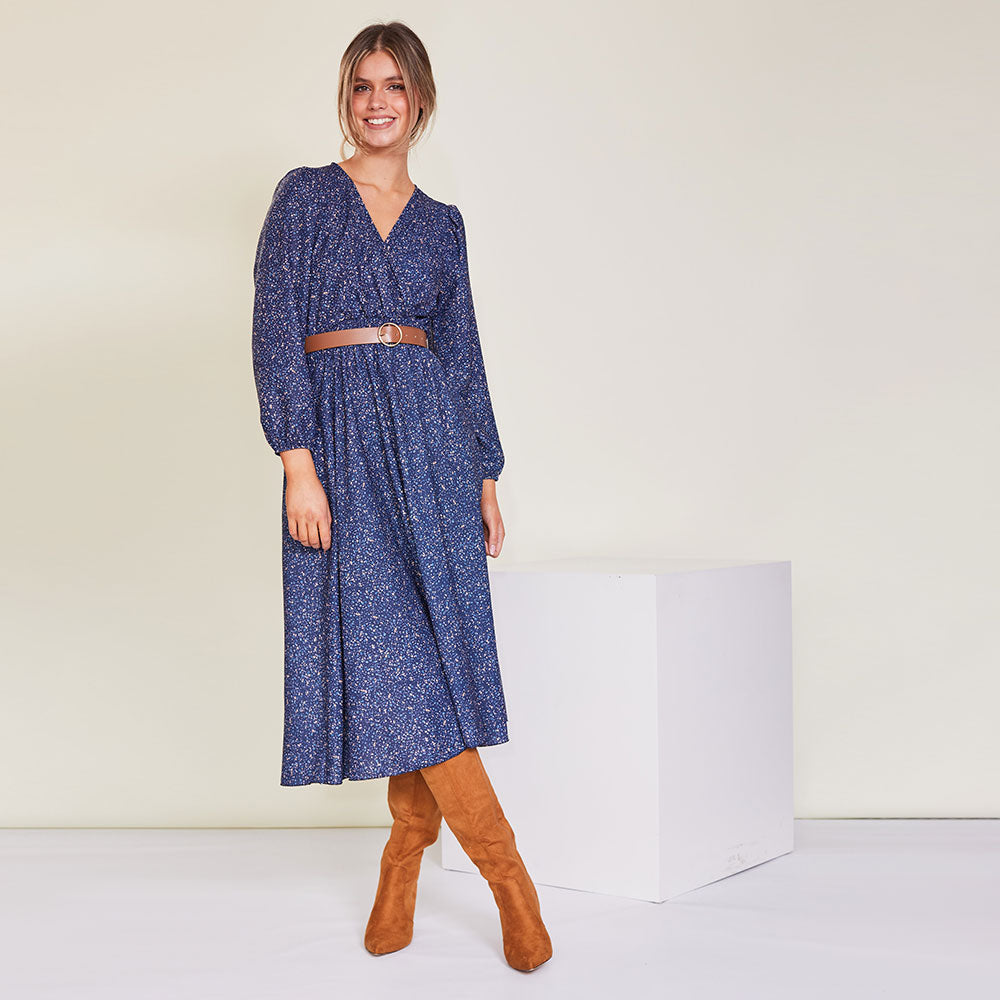 Tara Dress (Navy Floral)