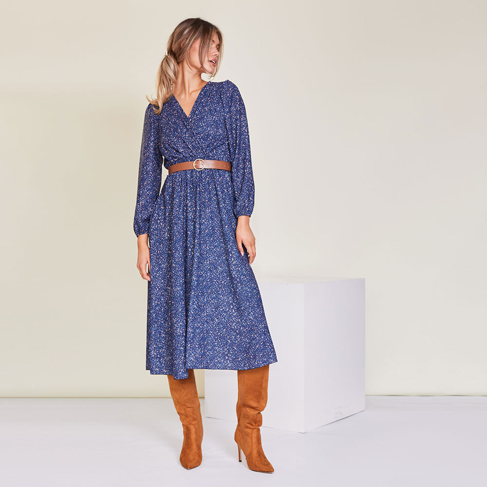 Tara Dress (Navy Floral)