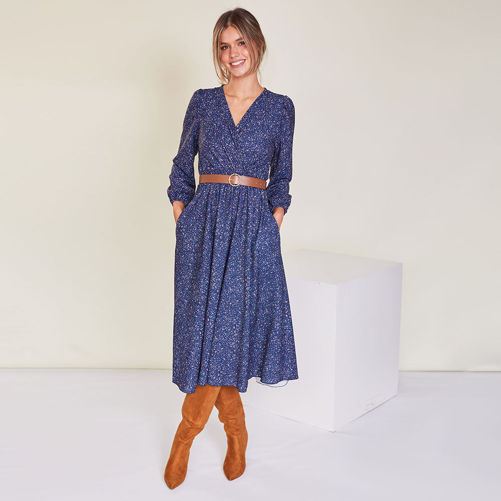 Tara Dress (Navy Floral)