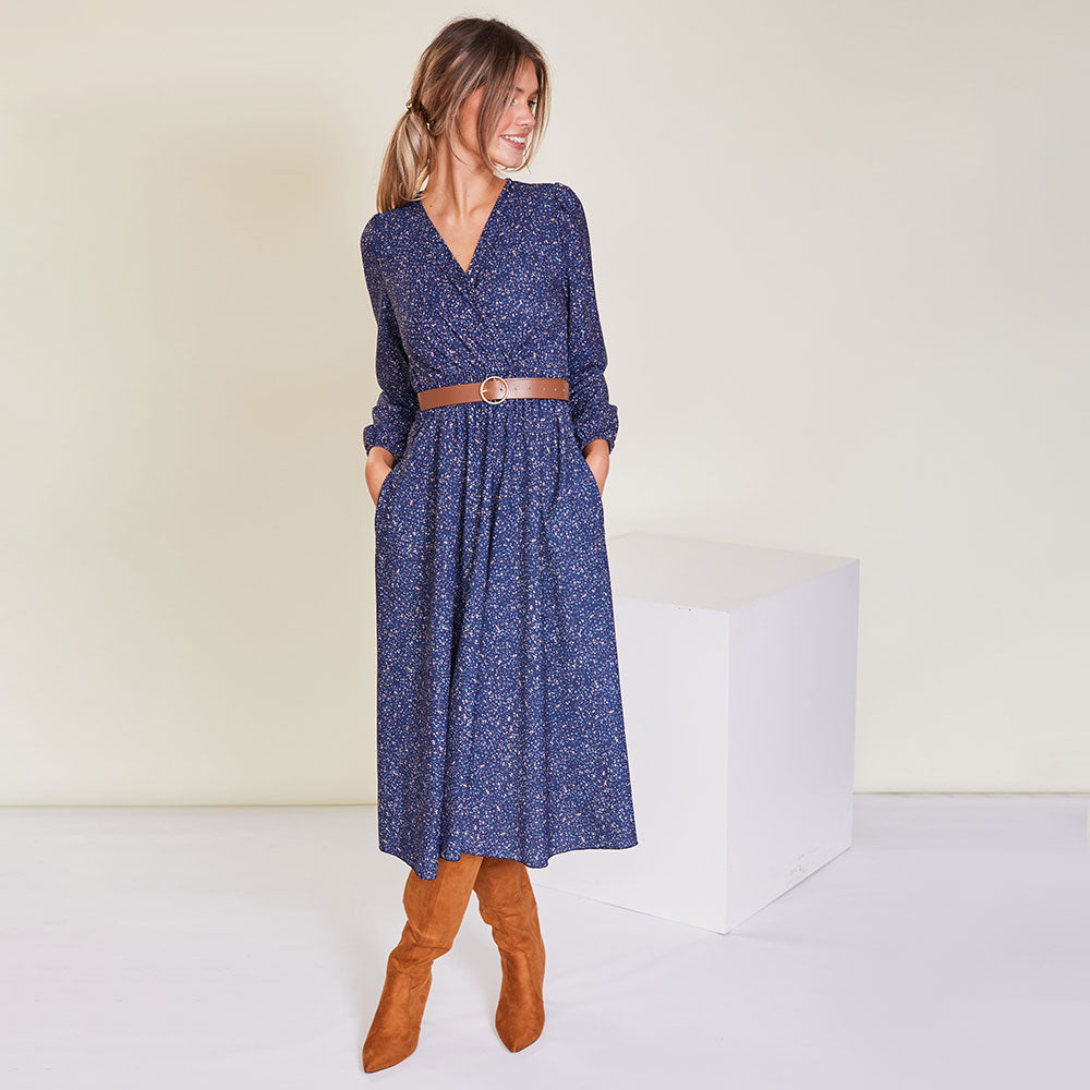 Tara Dress (Navy Floral)