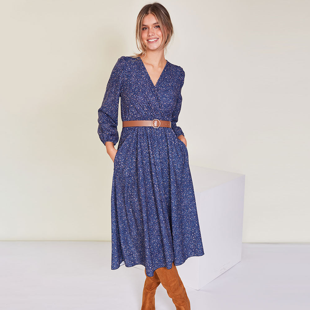 Tara Dress (Navy Floral)