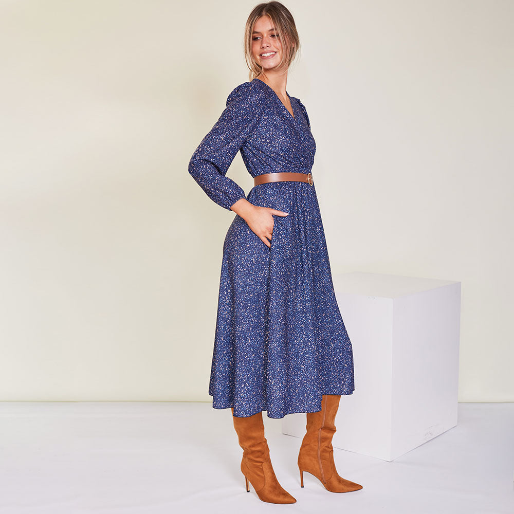 Tara Dress (Navy Floral)