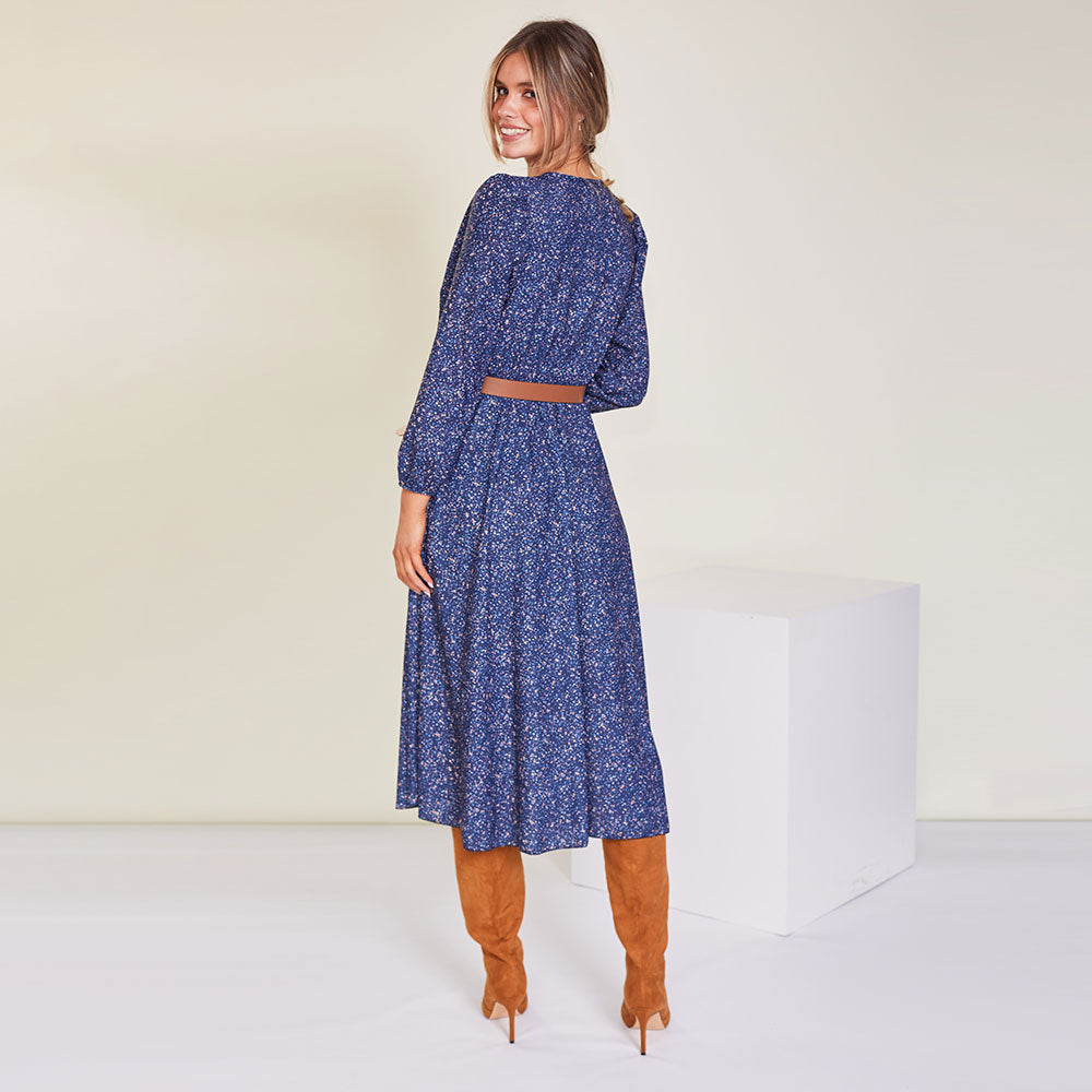 Tara Dress (Navy Floral)