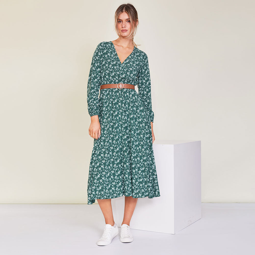 Alanna Dress (Green) - The Casual Company