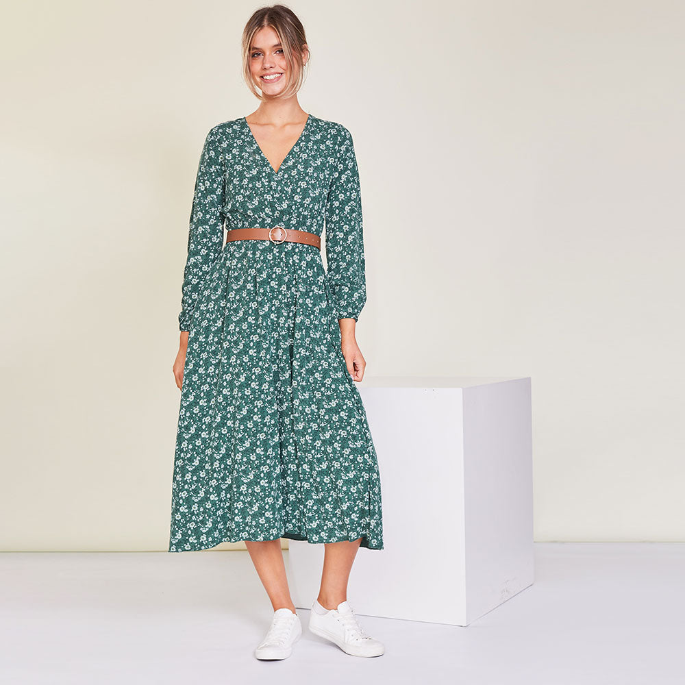 Alanna Dress (Green) - The Casual Company