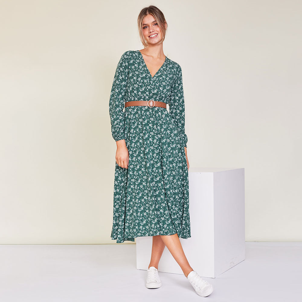 Alanna Dress (Green) - The Casual Company