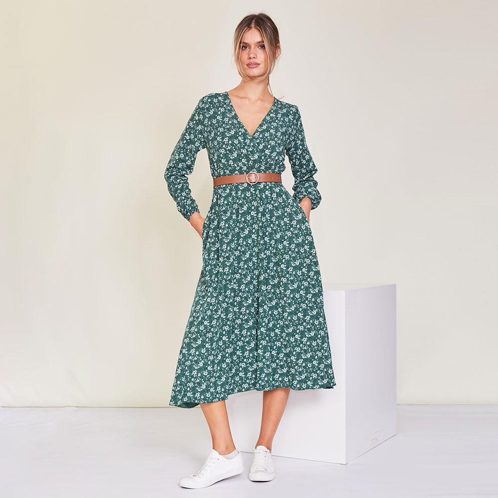 Alanna Dress (Green) - The Casual Company