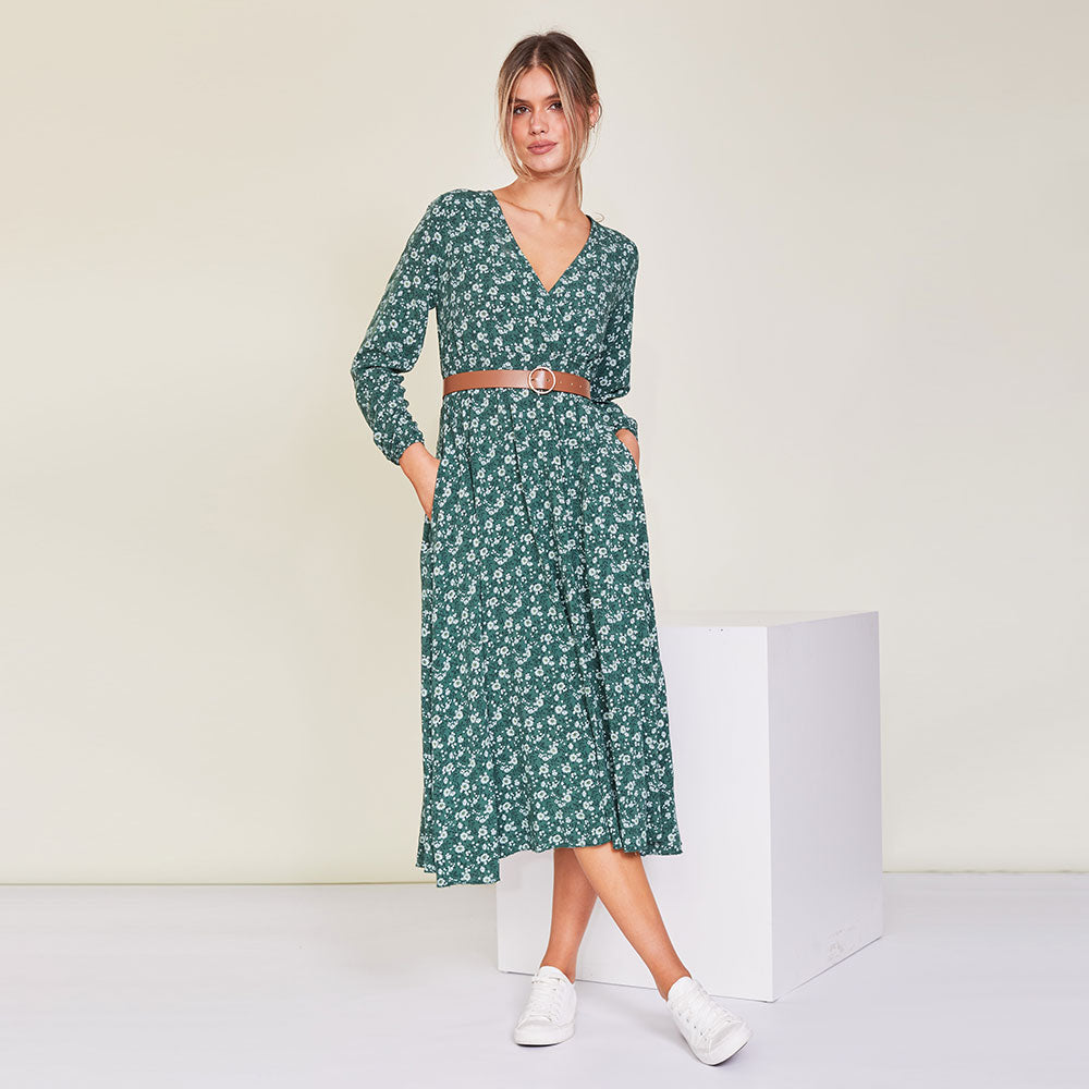 Alanna Dress (Green) - The Casual Company