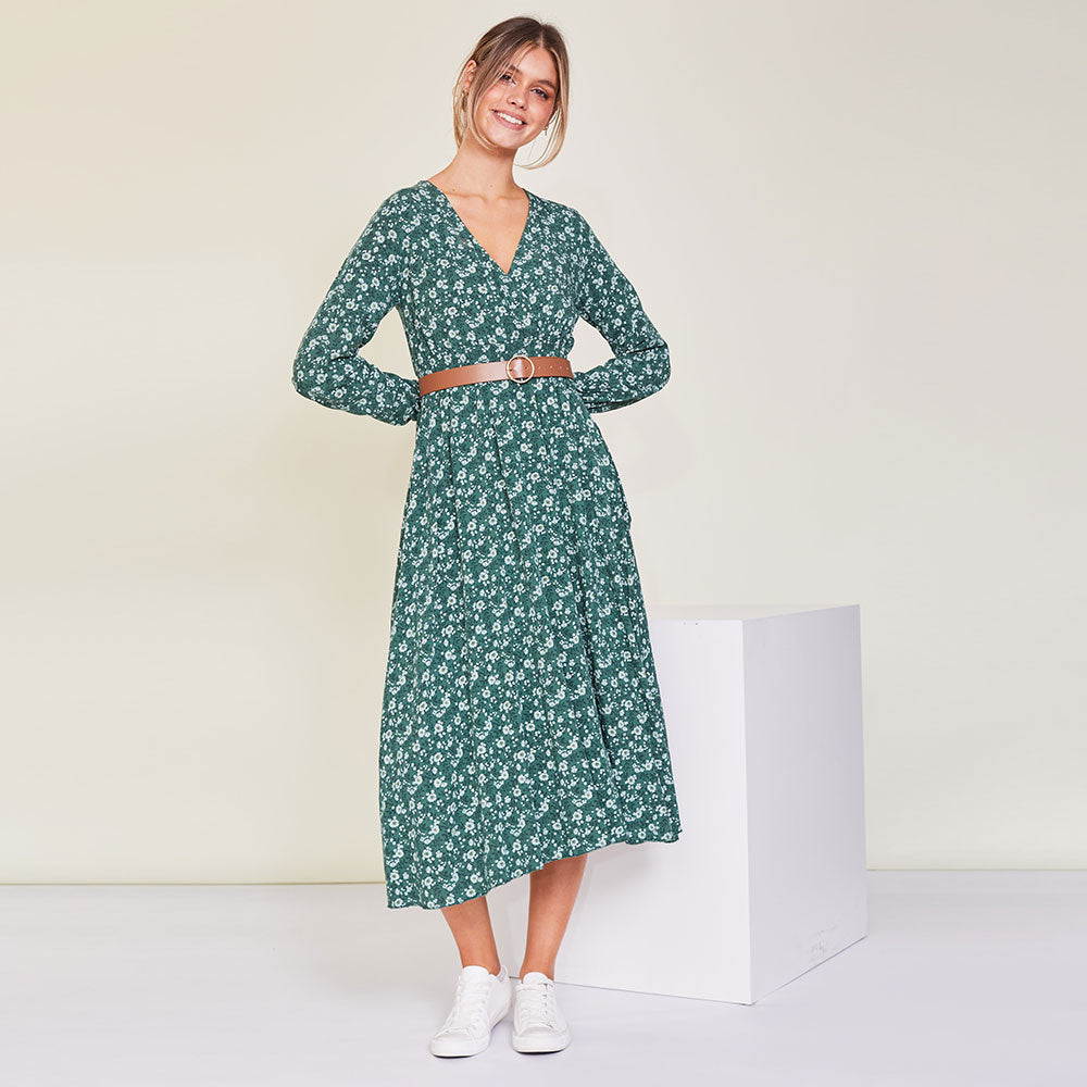 Alanna Dress (Green) - The Casual Company